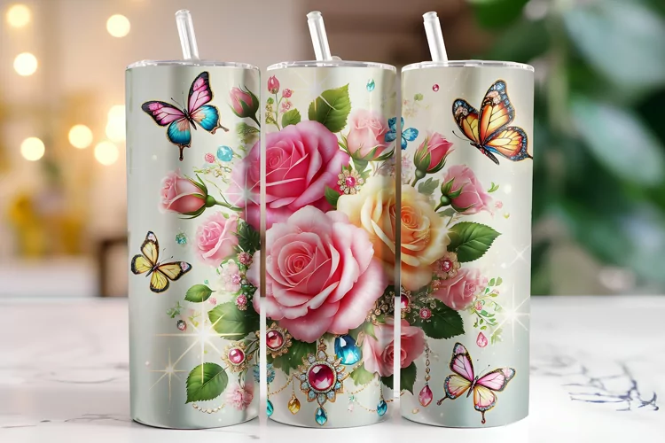 Flowers Tumbler Wrap | Sublimation | Tumblers