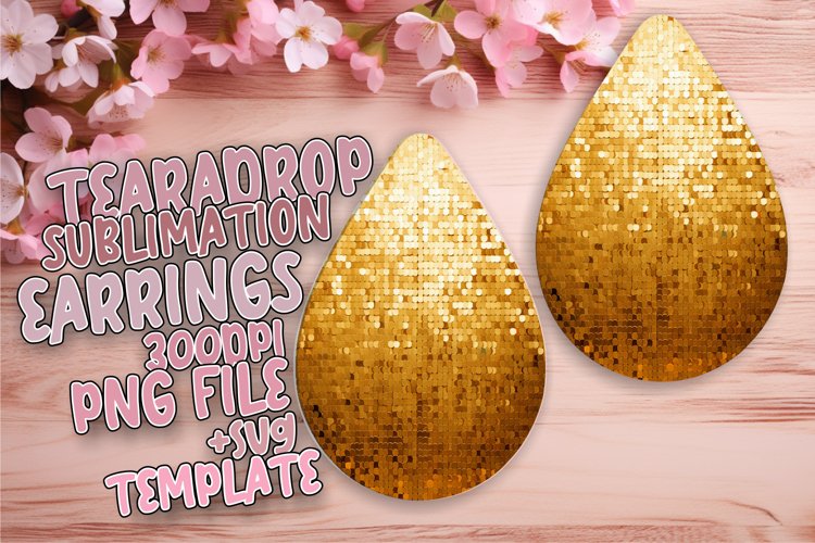 Sparkling Pattern Sublimation Teardrop Earrings example image 1