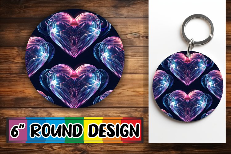 RENWILLS Sublimation Keychains Heart - Black