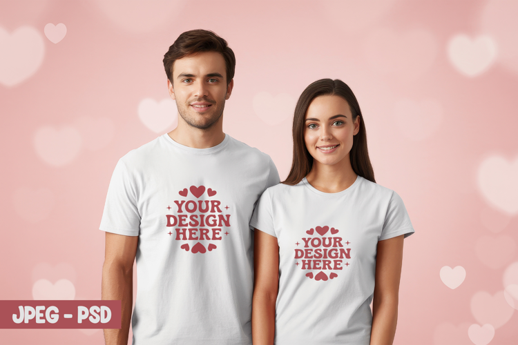 Valentine Red T Shirt Flat Lay PSD JPEG