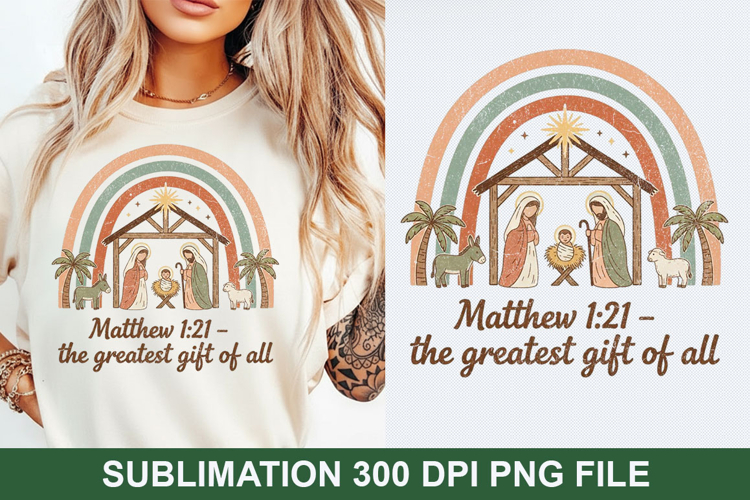 Matthew 1: 21 The Sublimation - Christmas PNG Design