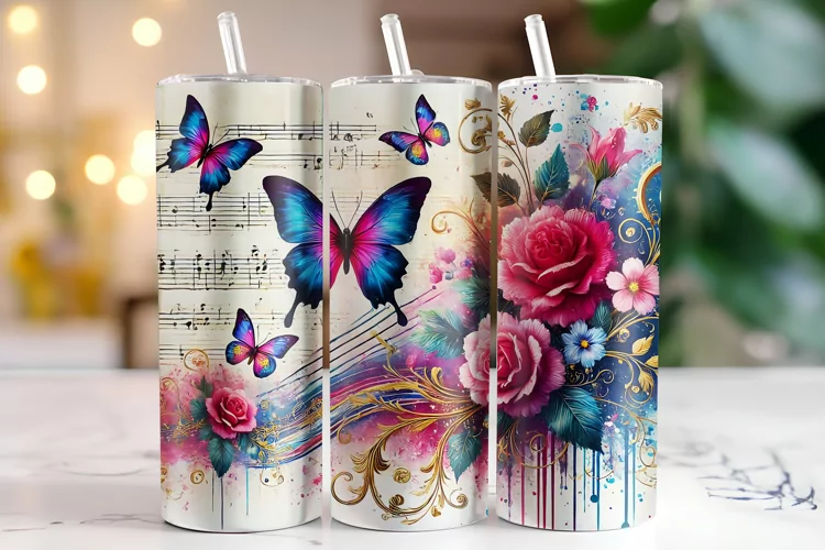 Flowers Tumbler Wrap | Sublimation