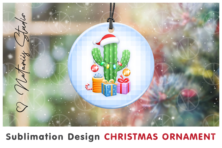 Cute Christmas Ornament. Sublimation design.