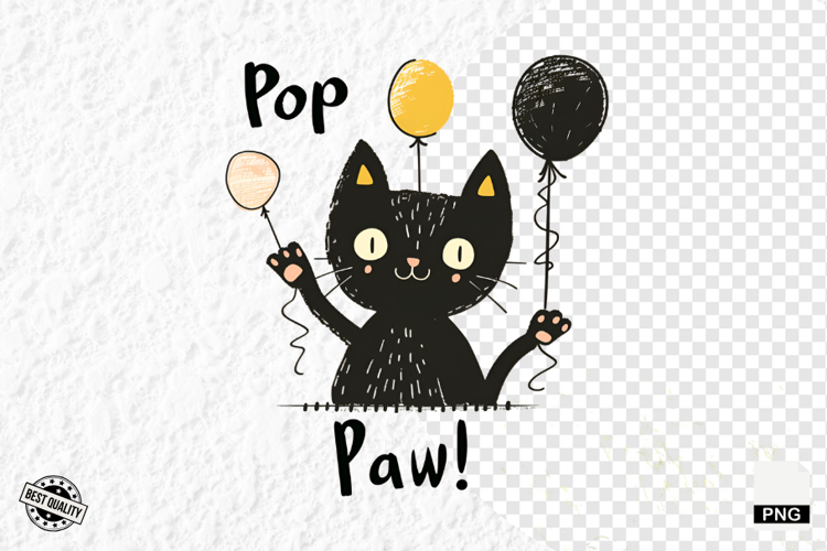 Black Cat Happy Birthday Party Clipart