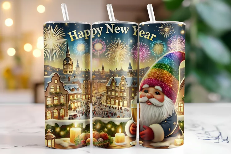 Christmas Happy New Year 2025 Tumbler Wrap | Sublimation