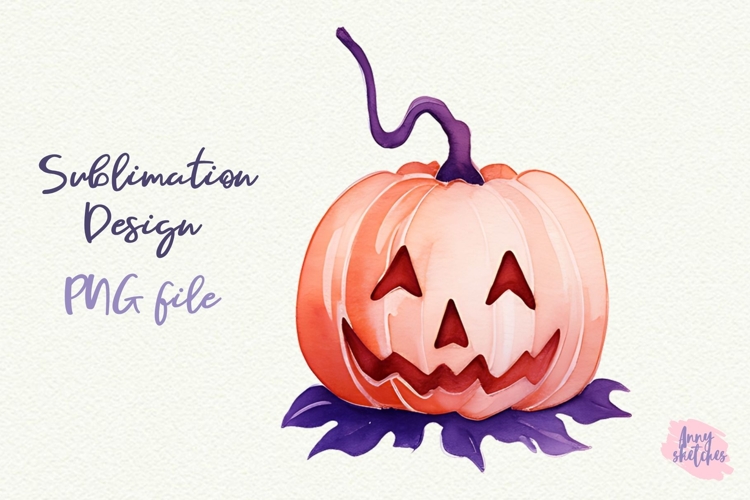 Cute Jack O’ Lantern Pumpkin Watercolor Halloween Clipart