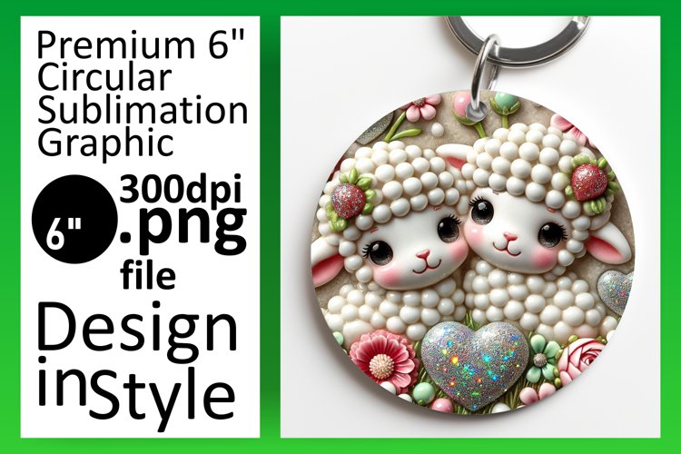 Chic Keychain Circle Design Template , Sweet Animals