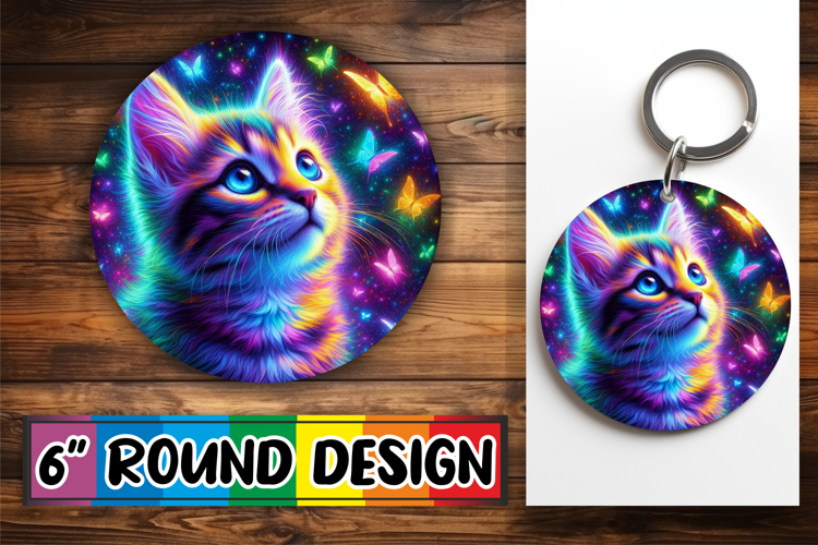 Joyful Ornaments Round Style PNG, Cat