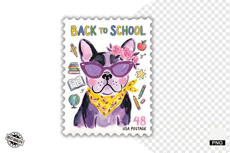 School Postage Stamps Clipart