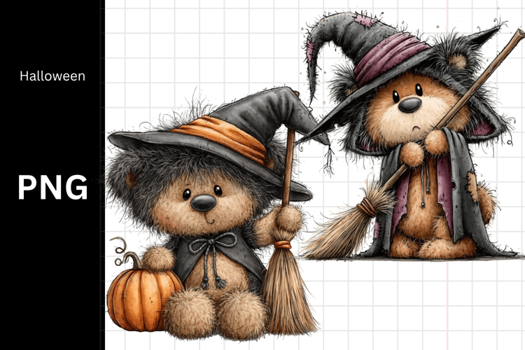 Halloween PNG, Teddy Bear PNG, Fall PNG