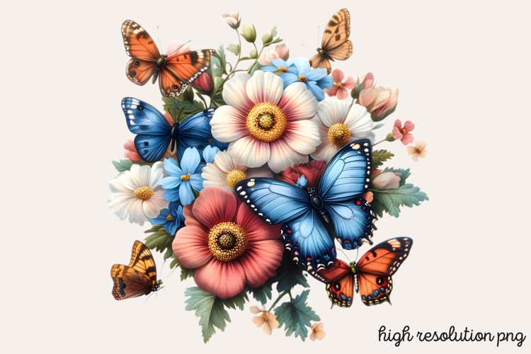 Watercolor Flowers Svg Image 6