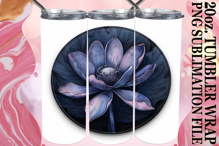 Fresh Blooms Denim Tumbler Sublimation 20oz example image 1