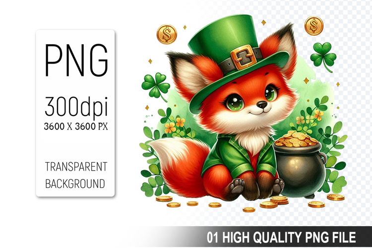 St. Patrick’s Squirrel with Hat Clipart, Sublimation PNG
