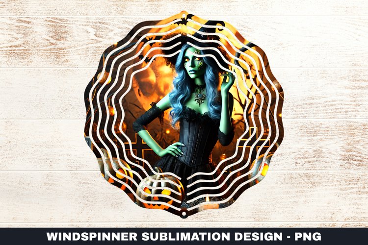 Halloween Witch Wind Spinner Sublimation Design