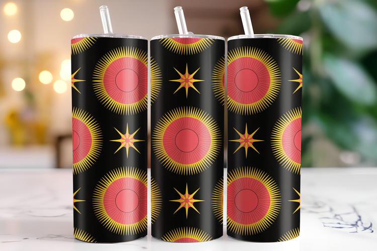 Sun Pattern Tumbler Wrap | Sublimation | Tumblers