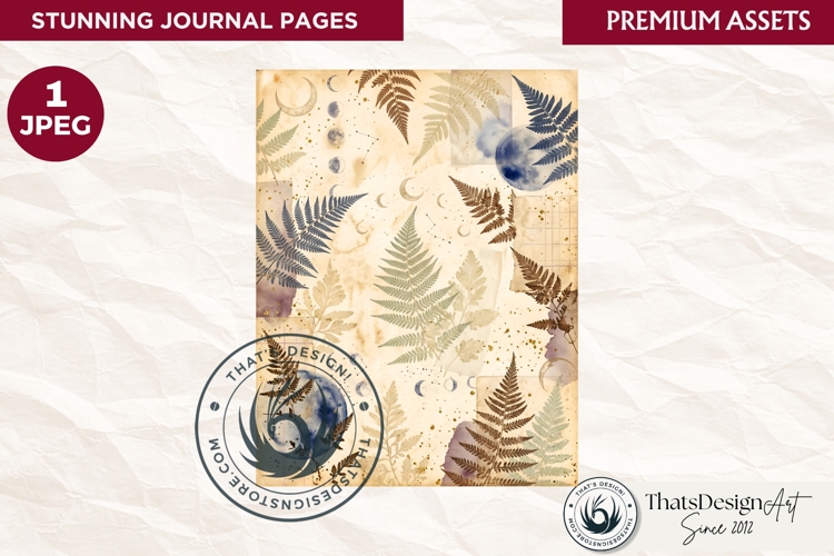 Botanical Herbarium Junk Journal digital paper textured