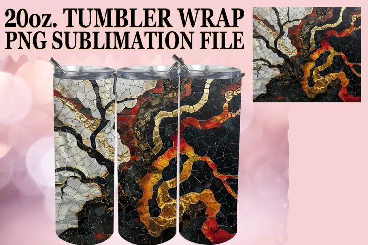 Mosaic Mirage: 3D Sublimation Tumbler Wrap 20oz