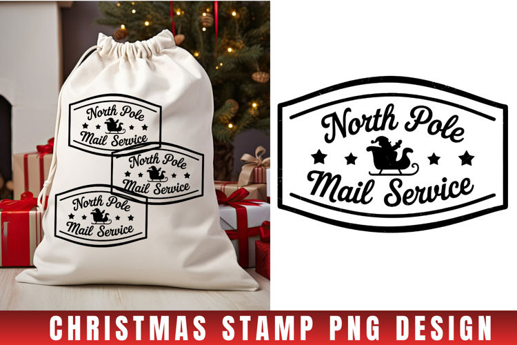 Christmas Stamp Clipart, Christmas Retro sublimation PNG