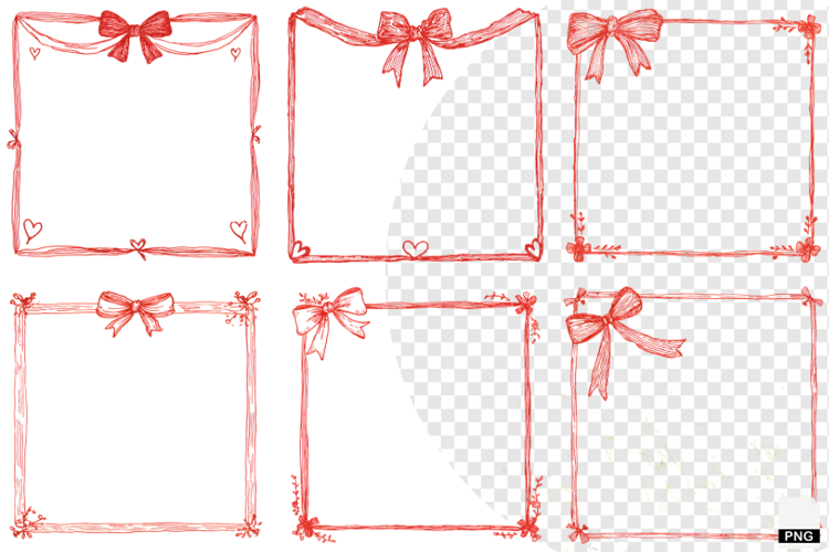 Coquette Christmas Frames Clipart