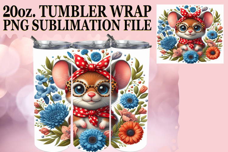 Vibrant dreams 20oz tumbler wrap, Cute Animals