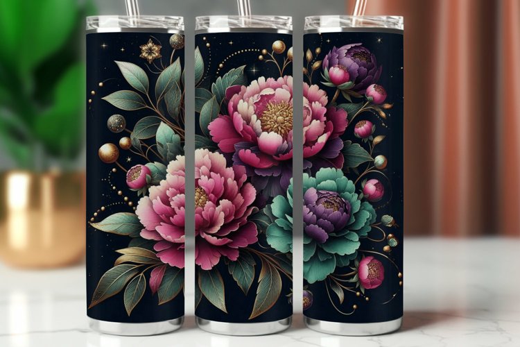 Spring Tumbler Wrap 20 oz - peony