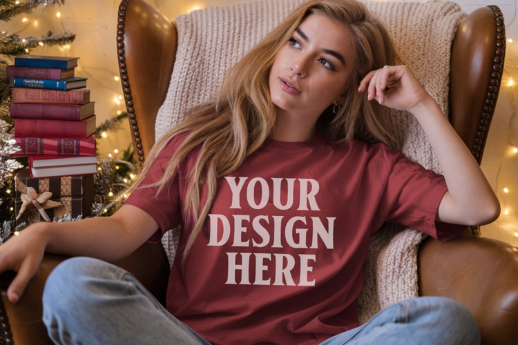 Chili Christmas Comfort Colors 1717 T-shirt Mockup