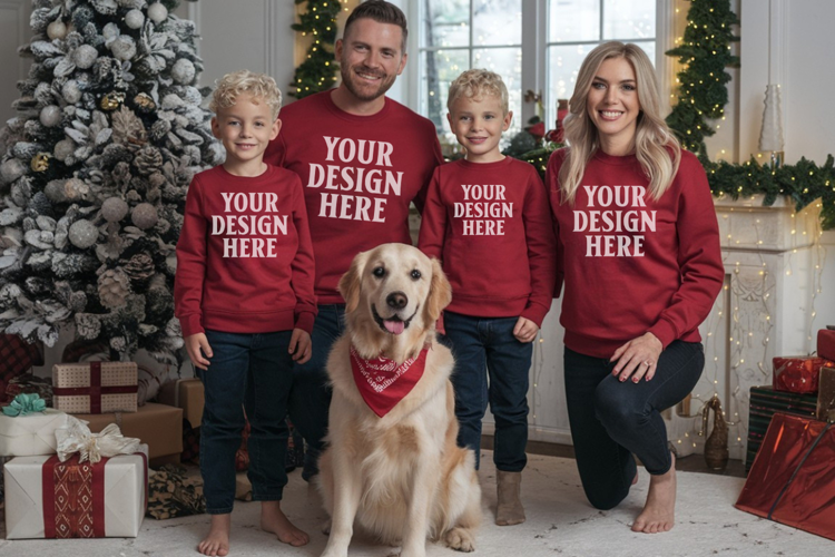 Christmas Family Group Tshirt Mockups