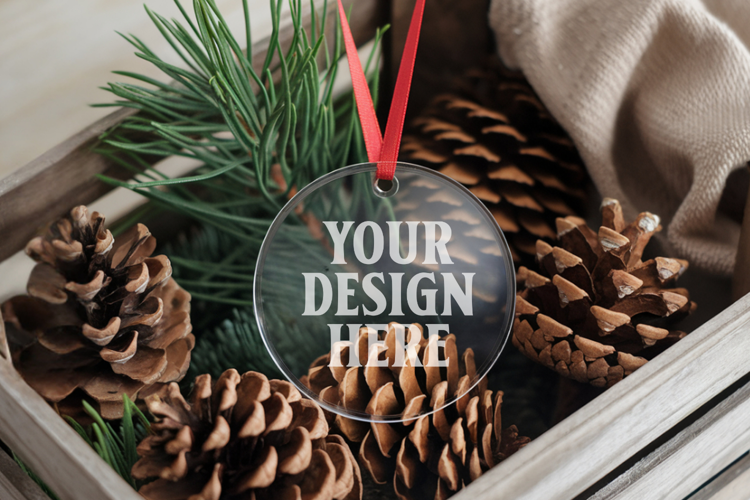 Acrylic Christmas Ornament Mockup , christmas ornament mocku