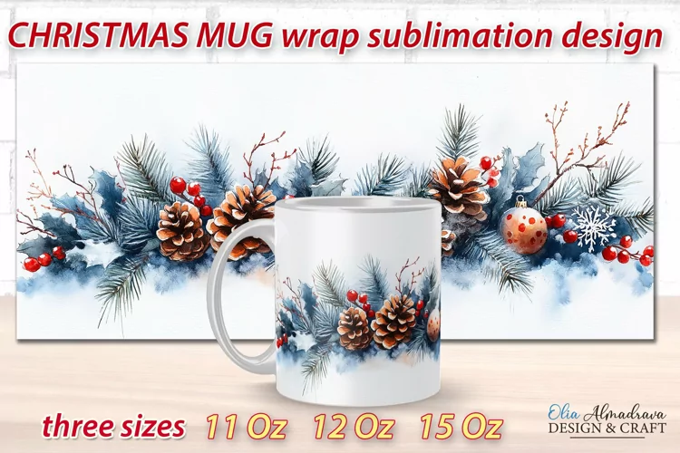 Christmas Mug Wrap design| Mug Sublimation Cricut Templates