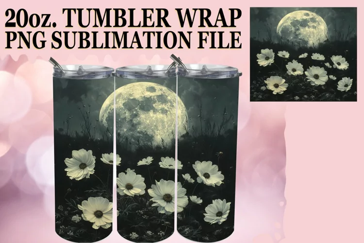 Radiant Flower Pattern Tumbler Design