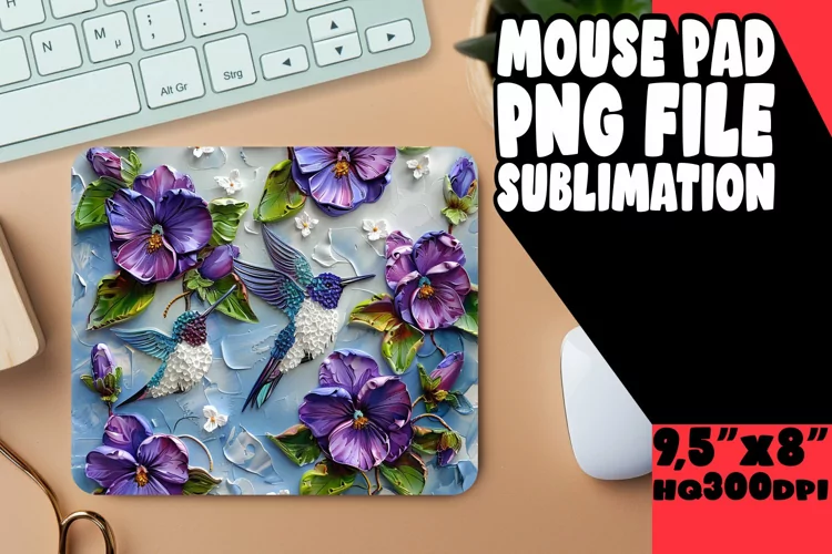 Elegant Spring Bloom Sublimation Mouse Pad