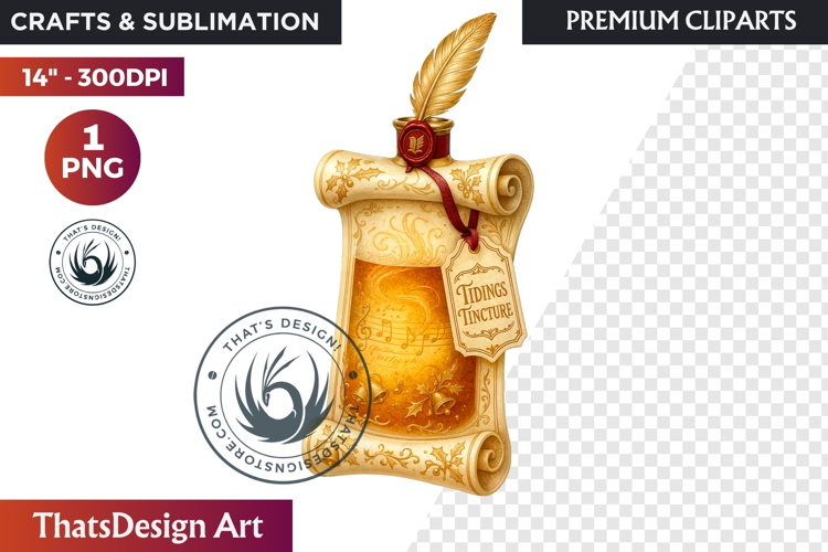 Christmas Winter Potion Bottles PNG, Magical Holiday Clipart