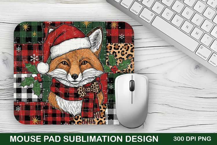 Christmas Fox Mouse Pad Sublimation - Christmas Design