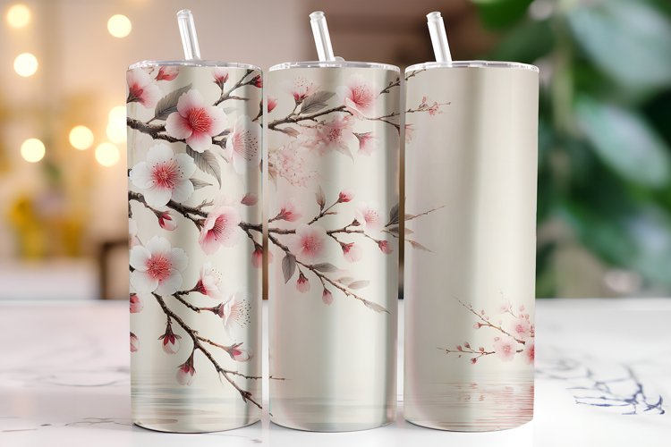 Flowers Tumbler Wrap | Sublimation | Tumblers example image 1