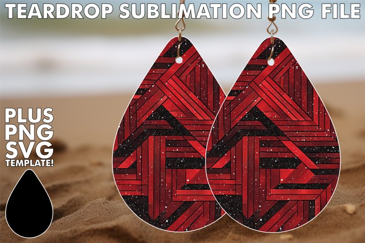 Red Glitter Teardrop EarringSparkling Teardrop Dangle Collec example image 1