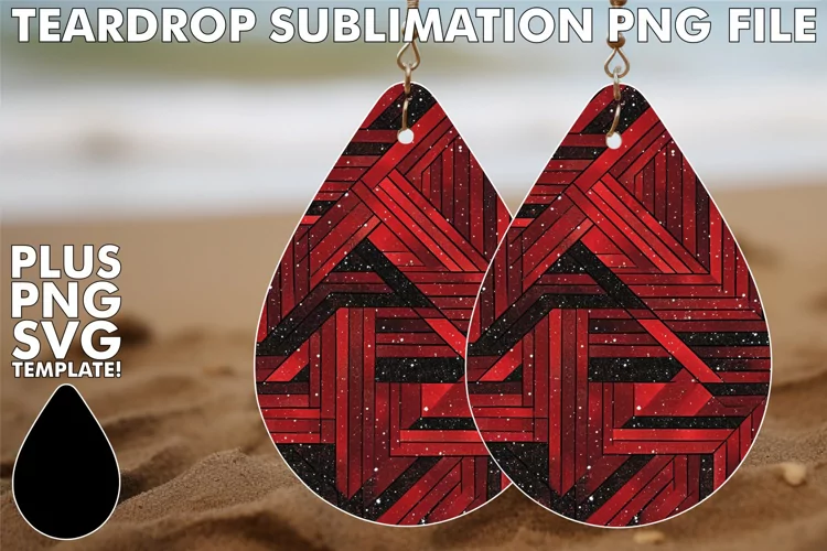 Red Glitter Teardrop EarringSparkling Teardrop Dangle Collec