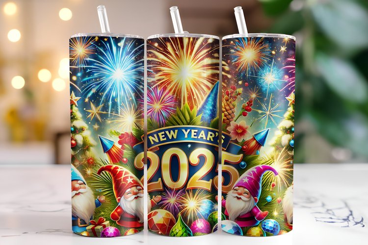 Christmas happy new year 2025 Tumbler Wrap | Sublimation example image 1