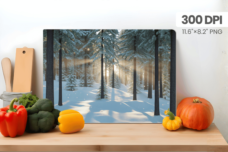 Winter Christmas Wonderland Cutting Board PNG Sublimation