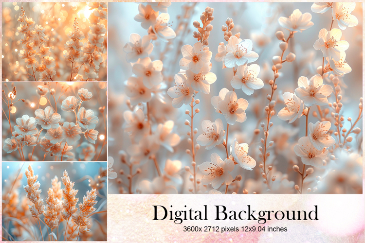Flower Background Wallpaper Backdrop Wallart_42
