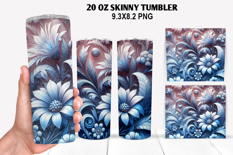 Flowers Skinny Tumbler 20oz Wrap Design, Spring Tumbler Wrap