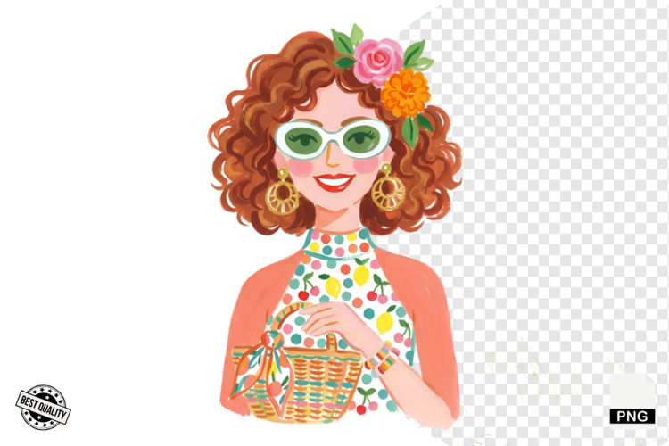 Summer 1950 Girls Clipart example image 1