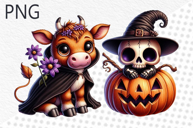 Halloween Cow Sublimation - Clipart PNG Design