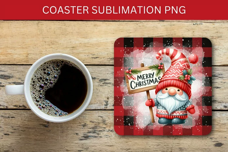 square coaster - santa claus