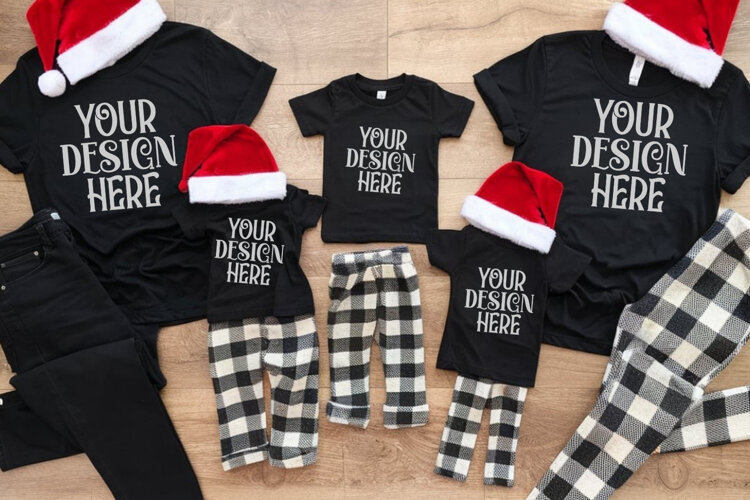 Christmas Family Matching Group T-Shirt Mockup example image 1