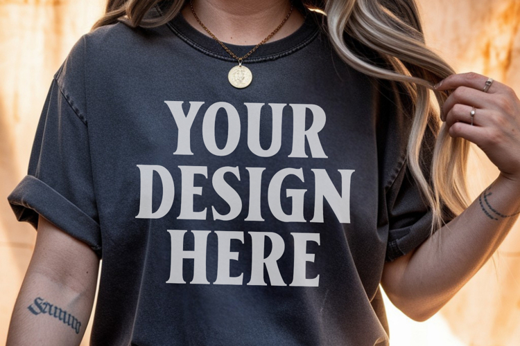 Comfort Colors 1717 Pepper T-Shirt mockup , CC 1717