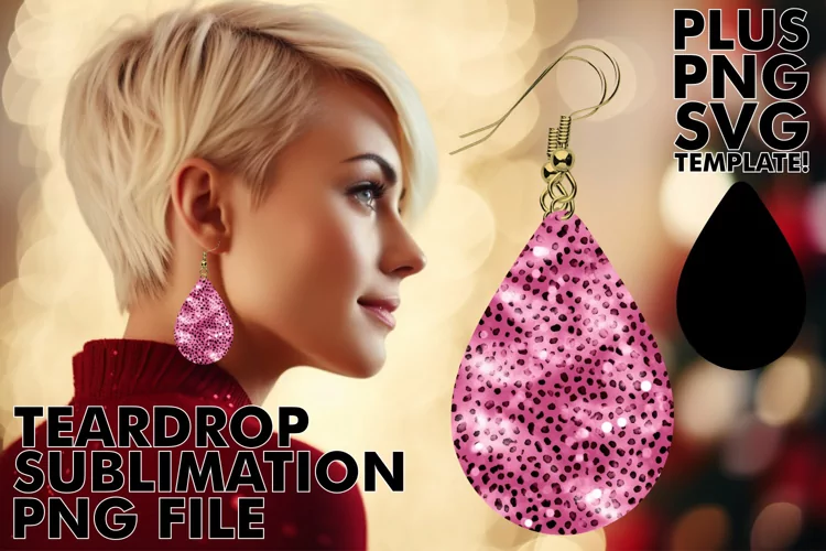 Leopard Print Elegance: Sparkling Teardrop Charm