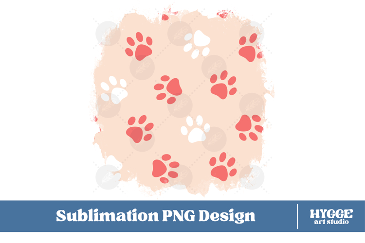 American 4th of July Cat Dog Paw Background Png Sublimation