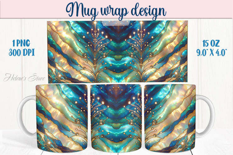 Abstract cosmic sky mug wrap 15 oz sublimation designs png example image 1