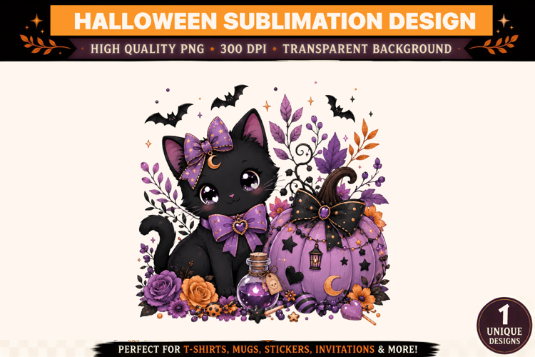 Halloween Black Cat Clipart PNG