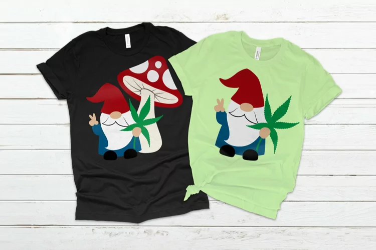 420 Gnome with Cannabis Under Toadstool SVG Design